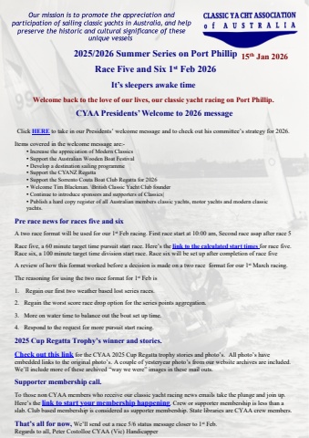 race five and six pre race message 15th jan