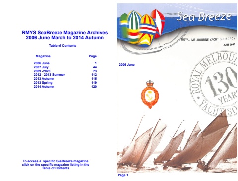 rmys seabreeze magazine 2006 june to 2014 autumn