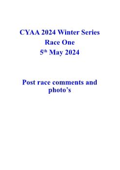 CYAA 2024 Winter Series Race one story with pics 16th May 2024