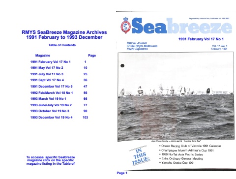 rmys seabreeze magazine archives 1991 february to 1993 december