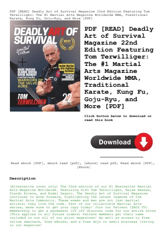 pdf [read] deadly art of survival magazine 22nd edition featuring tom terwilliger the #1 martial art