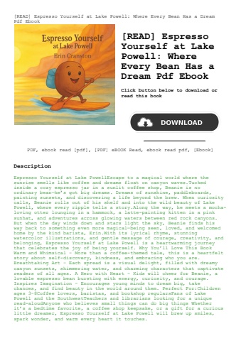 [read] espresso yourself at lake powell where every bean has a dream pdf ebook