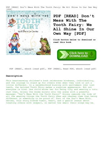 pdf [read] don't mess with the tooth fairy we all shine in our own way [pdf]
