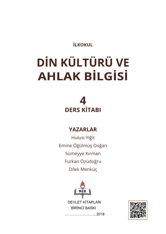 Din Kültürü ve Ahlak Bilgisi 4 2018-2019