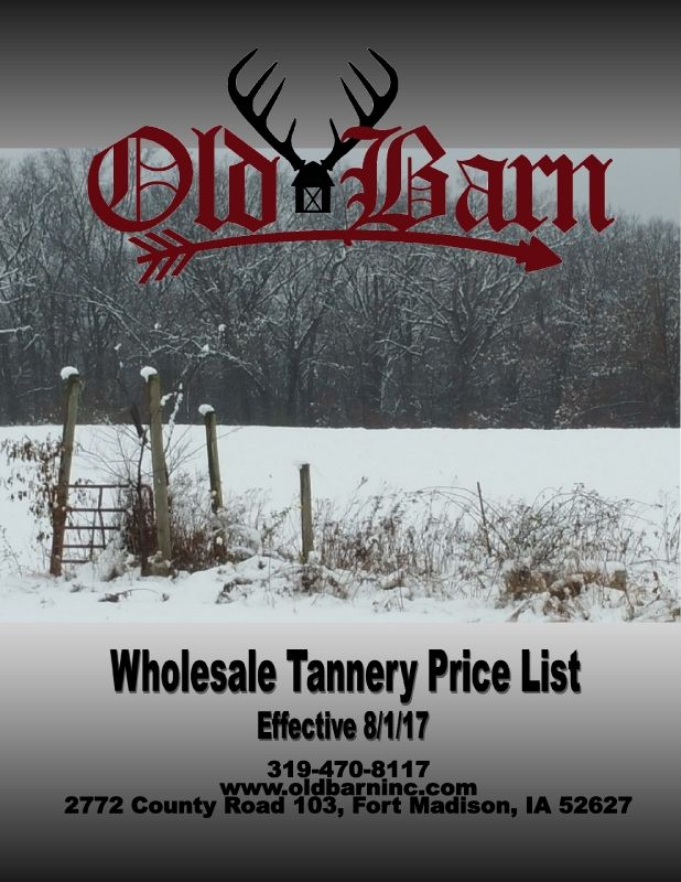 Old Barn Tannery Wholesale Price List 2017