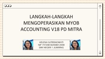 LANGKAH-LANGKAH MENGOPERASIKAN MYOB V18 PD MITRA
