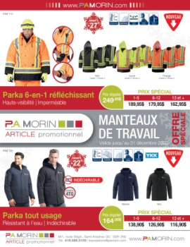 P.A Morin - Promo Manteaux de travail 2020