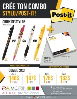 Impressions-PA-Morin_Combo Stylos + Post-it_Neat
