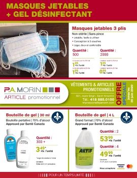 P.A. Morin_Promo-8.5x11_Masque-jetable_Désinfectant_30 juin