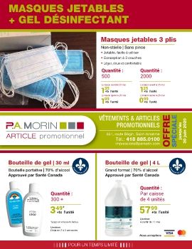 P.A. Morin_Promo-8.5x11_Masque-jetable_Désinfectant_30 juin