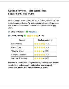 ALPI LEAN Review - Effective Weight loss Supplement? The Truth!