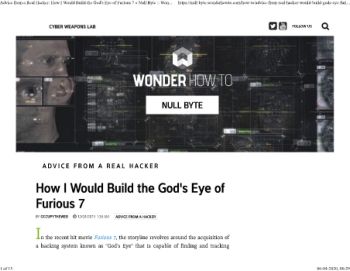 Advice from a Real Hacker: How I Would Build the God's Eye of Furious 7 Â« Null Byte :: WonderHowTo