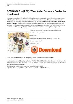 DOWNLOAD in [PDF]. When Aidan Became a Brother by Kyle Lukoff