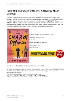 Full [PDF]. The Charm Offensive: A Novel by Alison Cochrun