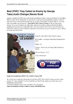 Best [PDF]! They Called Us Enemy by George Takei,Justin Eisinger,Steven Scott