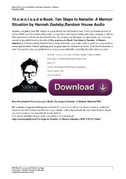 !D.o.w.n.l.o.a.d e-Book. Ten Steps to Nanette: A Memoir Situation by Hannah Gadsby,Random House Audio