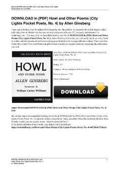 DOWNLOAD in [PDF] Howl and Other Poems (City Lights Pocket Poets, No. 4) by Allen Ginsberg