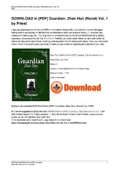 DOWNLOAD in [PDF] Guardian: Zhen Hun (Novel) Vol. 1 by Priest