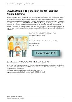 DOWNLOAD in [PDF]. Stella Brings the Family by Miriam B. Schiffer