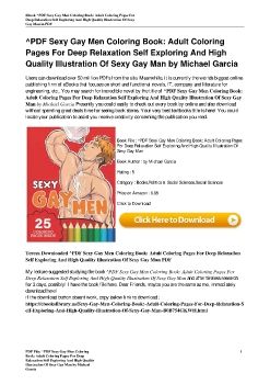 <FREE>^PDF Sexy Gay Men Coloring Book: Adult Coloring Pages For Deep Relaxation Self Exploring And High Quality Illustration Of Sexy Gay Man by Michael Garcia