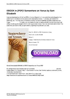 EBOOK in [PDF]! Somewhere on Venus by Sam Elizabeth