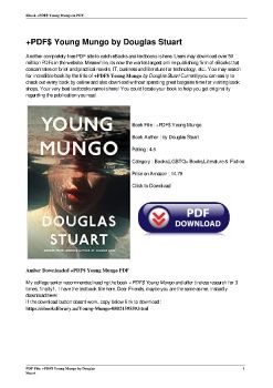 +PDF$ Young Mungo by Douglas Stuart