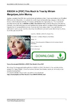 EBOOK in [PDF] This Much Is True by Miriam Margolyes,John Murray