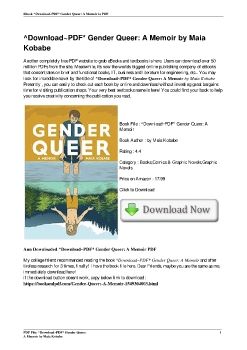 ^Download~PDF* Gender Queer: A Memoir by Maia Kobabe