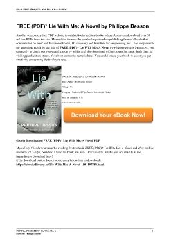 FREE (PDF)* Lie With Me: A Novel by Philippe Besson