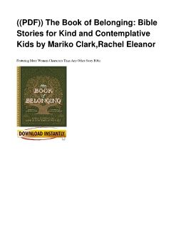 ((PDF)) The Book of Belonging: Bible Stories for Kind and Contemplative Kids by Mariko Clark,Rachel Eleanor