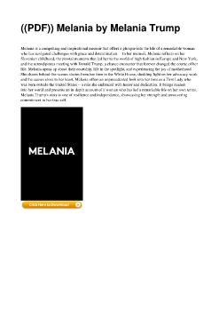 ((PDF)) Melania by Melania Trump