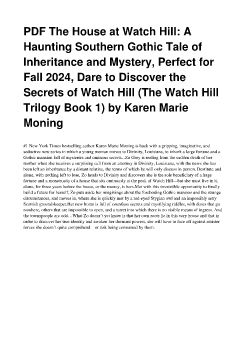 PDF The House at Watch Hill: A Haunting Southern Gothic Tale of Inheritance and Mystery, Perfect for Fall 2024, Dare to Discover the Secrets of Watch Hill (The Watch Hill Trilogy Book 1) by Karen Marie Moning