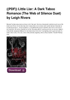 ((PDF)) Little Liar: A Dark Taboo Romance (The Web of Silence Duet) by Leigh Rivers