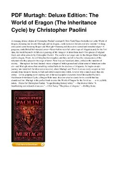 PDF Murtagh: Deluxe Edition: The World of Eragon (The Inheritance Cycle) by Christopher Paolini