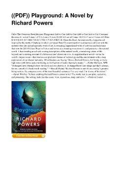 ((PDF)) Playground: A Novel by Richard Powers