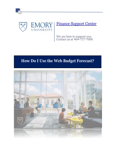 How Do I Use Web Budget Forecast