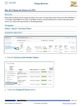 How do I Change Owners for a PO