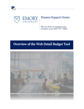 Overview of the Web Detail Budget Tool