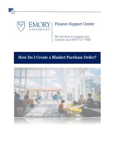 How Do I Create a Blanket Purchase Order