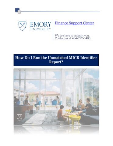 How Do I Run the Unmatched MICR Identifier Report?
