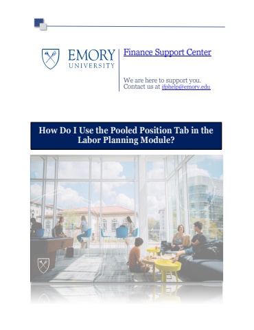 How Do I Use the Pooled Position Tab in the Labor Planning Module