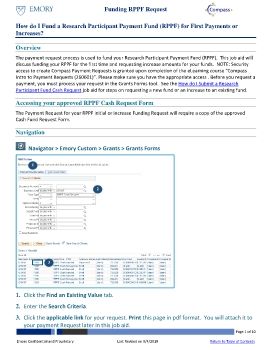 How do I fund a Research Participant Payment Fund (RPPF) for First Payments or Increases?