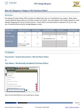 How do I Request a Change to My Purchase Order