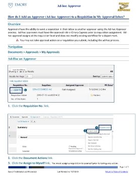 How Do I Add an Approver to My Emory Express Requisition