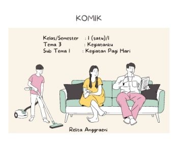 Strip Komik 4 Panel Keluarga Hijau Mint dan Kuning (1)