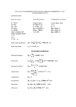 CÁLCULO DE LOS PARÁMETROS ELÉCTRICOS DE LA LÍNEA DE TRANSMISIÓN EN 115kV, CON DISPOSITIVOS FACT'S