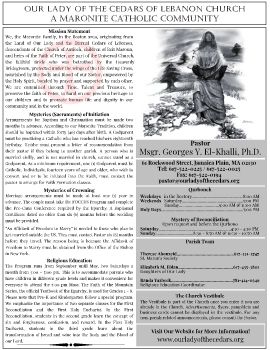 + Our Lady of the Cedars of Lebanon Church Bulletin