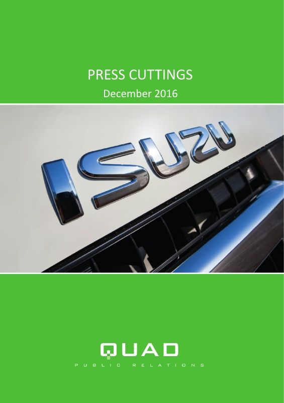 Isuzu Truck Press Cuttings December 2016