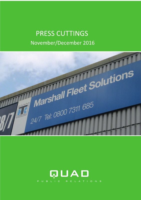 Marshall Fleet Solutions Press Cuttings - Nov/Dec 2016