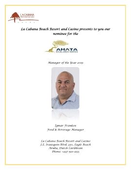 AHATA Excellence Award - Igmar Franken (Manager of the Year 2019)